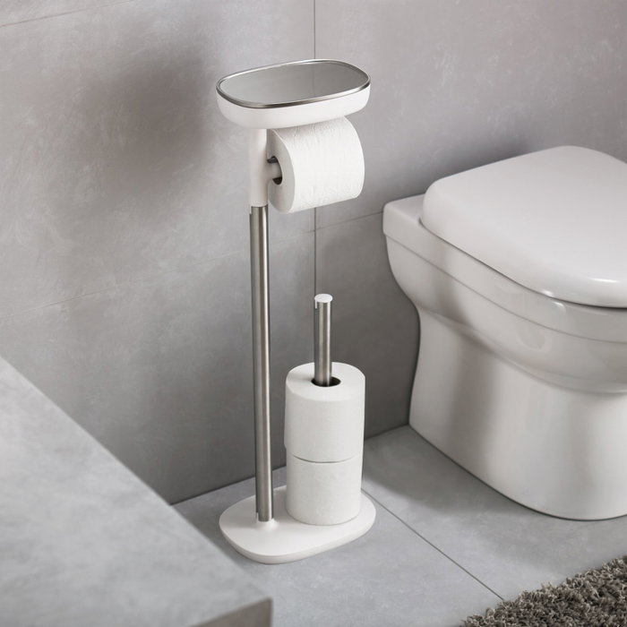 Joseph Joseph EasyStore St.Steel Toilet Roll Holder Silver / White