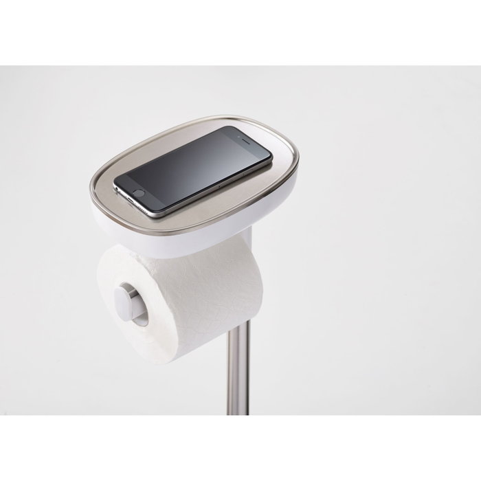 Joseph Joseph EasyStore St.Steel Toilet Roll Holder Silver / White