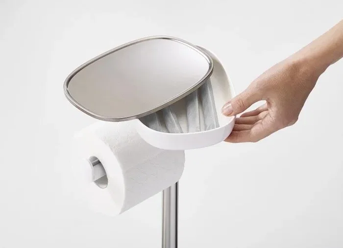 Joseph Joseph EasyStore St.Steel Toilet Roll Holder Silver / White
