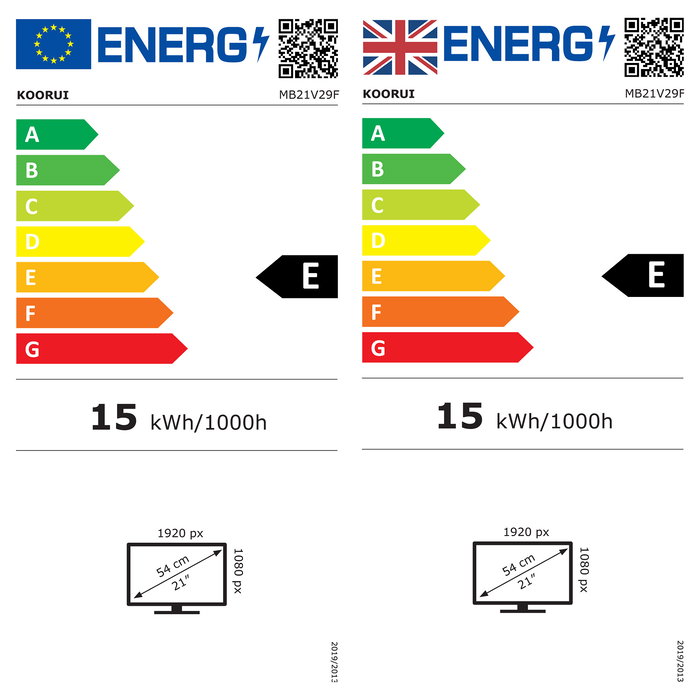 Koorui Monitor E2212F 21.45" (54,5 cm) FHD IPS 100Hz Negro