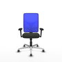 PIQUERAS Y CRESPO Silla de oficina Motilla con mecanismo Sincro, Azul y Negro