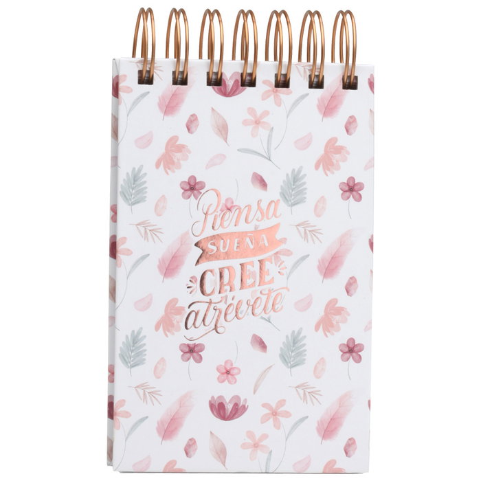 CMP General Libreta Con Espiral A6 Plantas, Tapas Duras, 150 Páginas, Ideal Para Tareas, Rosa Dorado CMP General Libreta Con Espiral A6 Plantas, Tapas Duras, 150 Páginas, Ideal Para Tareas, Rosa Dorado
