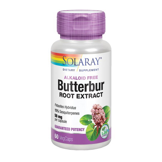 Solaray Butterbur (Petasita) 50 mg, 60 cápsulas vegetales