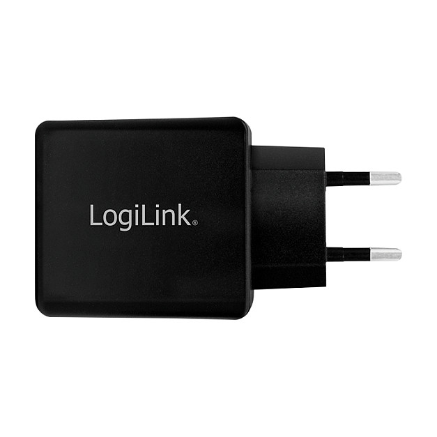 LogiLink Cargador USB-A de 12 W con 2 puertos, Negro