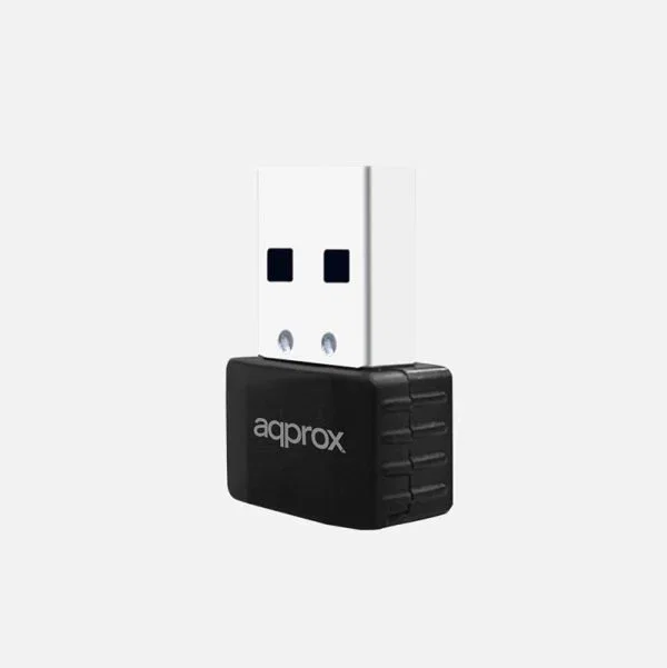 Approx APPUSB300NAV4 Adaptador USB Wi-Fi 6 Nano para PC y Portátil, 300 Mbps, 2.4 GHz, WLAN, Windows 11 y Linux