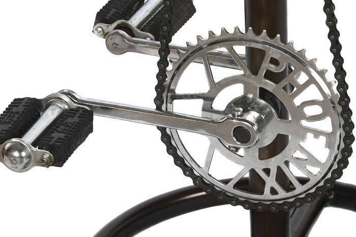 DKD Home Decor Taburete Vintage Leather 23 Piel Hierro Marron Negro Plateado 41 x 74 x 42 cm