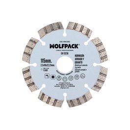 WOLFPACK LINEA PROFESIONAL Disco Diamante para Hormigón Armado y Granito Ø 115 mm