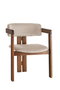 Hanah Home CO - 013 Silla de Madera con Asiento y Respaldo de Terciopelo y Contrachapado en Nogal y Beige, Comodidad y Diseño Elegante 58x76x49 cm