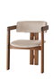 Hanah Home CO - 013 Silla de Madera con Asiento y Respaldo de Terciopelo y Contrachapado en Nogal y Beige, Comodidad y Diseño Elegante 58x76x49 cm