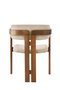 Hanah Home CO - 013 Silla de Madera con Asiento y Respaldo de Terciopelo y Contrachapado en Nogal y Beige, Comodidad y Diseño Elegante 58x76x49 cm