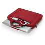 DICOTA Eco Slim Case BASE Maletín 14.1" con Asa y Tirante, Fabricado con Materiales Reciclados, Rojo