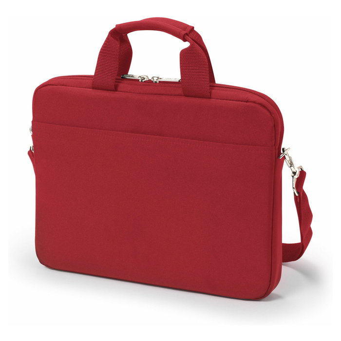 DICOTA Eco Slim Case BASE Maletín 14.1" con Asa y Tirante, Fabricado con Materiales Reciclados, Rojo DICOTA Eco Slim Case BASE Maletín 14.1" con Asa y Tirante, Fabricado con Materiales Reciclados, Rojo