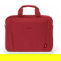 DICOTA Eco Slim Case BASE Maletín 14.1" con Asa y Tirante, Fabricado con Materiales Reciclados, Rojo
