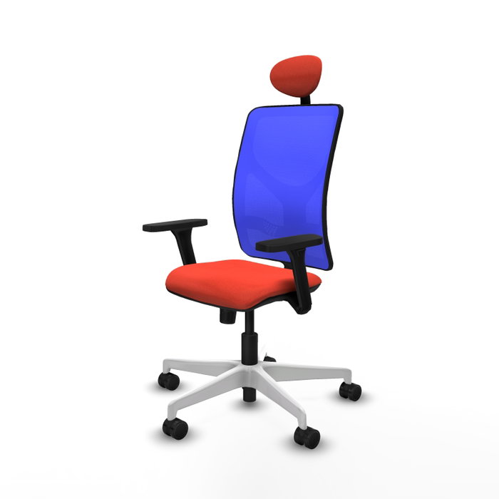 PIQUERAS Y CRESPO Silla de oficina Motilla con mecanismo Sincro, Tela Naranja oscuro y Malla Azul PIQUERAS Y CRESPO Silla de oficina Motilla con mecanismo Sincro, Tela Naranja oscuro y Malla Azul