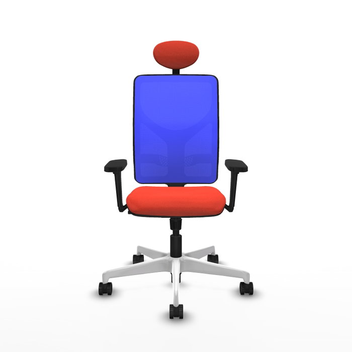 PIQUERAS Y CRESPO Silla de oficina Motilla con mecanismo Sincro, Tela Naranja oscuro y Malla Azul PIQUERAS Y CRESPO Silla de oficina Motilla con mecanismo Sincro, Tela Naranja oscuro y Malla Azul