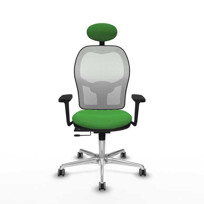 PIQUERAS Y CRESPO Silla de oficina Jorquera con mecanismo Sincro/Traslack, Verde y Blanco