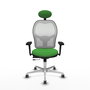 PIQUERAS Y CRESPO Silla de oficina Jorquera con mecanismo Sincro/Traslack, Verde y Blanco
