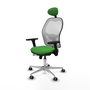 PIQUERAS Y CRESPO Silla de oficina Jorquera con mecanismo Sincro/Traslack, Verde y Blanco