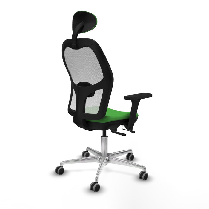 PIQUERAS Y CRESPO Silla de oficina Jorquera con mecanismo Sincro/Traslack, Verde y Blanco