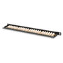 DIGITUS Patch Panel Cat 6 de 24 puertos RJ45, 0.5U, Negro