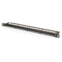 DIGITUS Patch Panel Cat 6 de 24 puertos RJ45, 0.5U, Negro