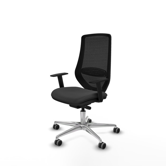 PIQUERAS Y CRESPO Silla de oficina Mardos con mecanismo Sincro/Traslack, Gris oscuro y Negro