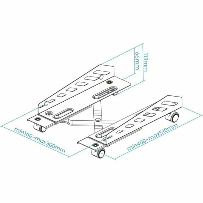 Tooq Soporte Metálico para CPU UMCS0024-B con Ruedas