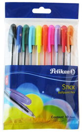 Boligrafo Pelikan Stick Blister De 10 Surtidos