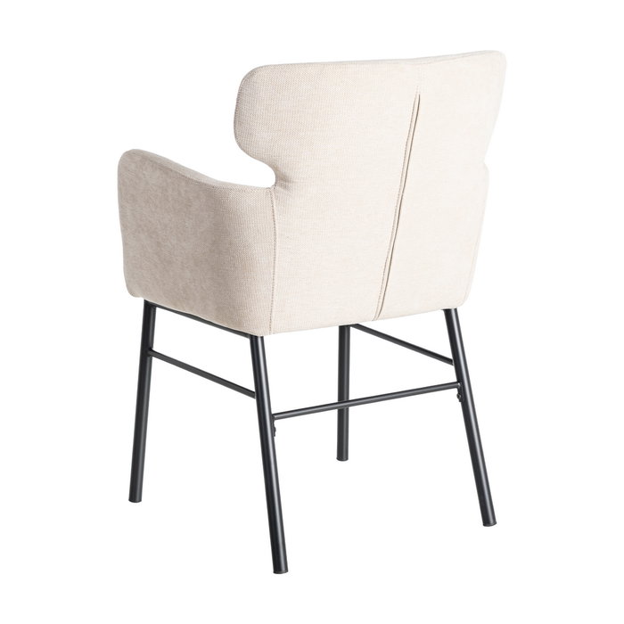 Silla Crema Tejido-Metal Salón 59,50 X 62,50 X 86 cm (Set de 2)