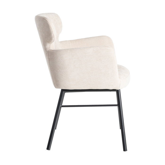 Silla Crema Tejido-Metal Salón 59,50 X 62,50 X 86 cm (Set de 2)