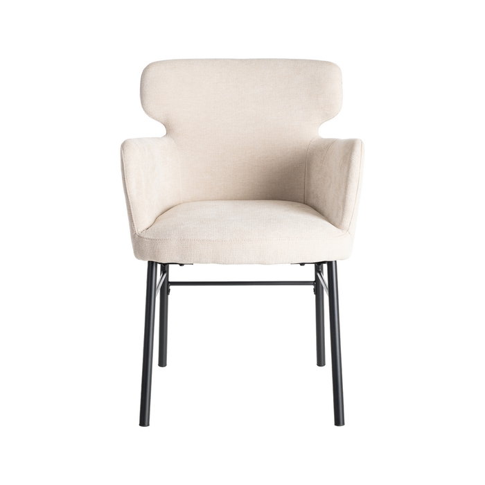 Silla Crema Tejido-Metal Salón 59,50 X 62,50 X 86 cm (Set de 2)