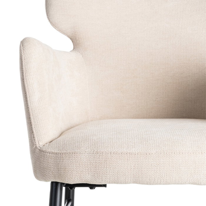 Silla Crema Tejido-Metal Salón 59,50 X 62,50 X 86 cm (Set de 2)
