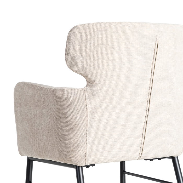 Silla Crema Tejido-Metal Salón 59,50 X 62,50 X 86 cm (Set de 2)
