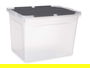 Kipit Caja Doble Tapa Abatible 48L Antracita Plástico 50 x 35 x 37 cm (Set de 6)