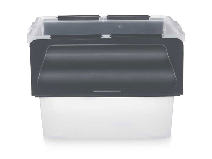 Kipit Caja Doble Tapa Abatible 48L Antracita Plástico 50 x 35 x 37 cm (Set de 6)