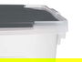 Kipit Caja Doble Tapa Abatible 48L Antracita Plástico 50 x 35 x 37 cm (Set de 6)