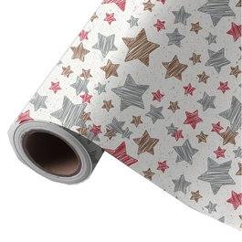 WONDER WRAPPER Papel de Regalo Bobina Caña de Azúcar Estrellas 31 cm x 85 m