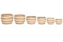 DKD Home Decor Set de 6 Cestas de Fibra Natural y Crema 53x53x43 cm