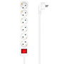 Aisens Regleta de 6 Tomas con Interruptor, Cable 1,4m, Blanco