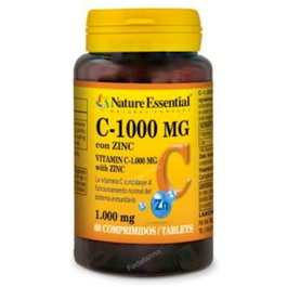 NATURE ESSENTIAL Vitamina C 1000Mg+Zinc 60Comp. Contribuye al Sistema Inmune