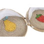 DKD Home Decor Cubreplatos de Seagrass con Diseño de Fruta, 2 Unidades
