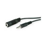 ROLINE 11.09.4353 Cable 3.5mm Macho a Hembra, 3 metros, Negro