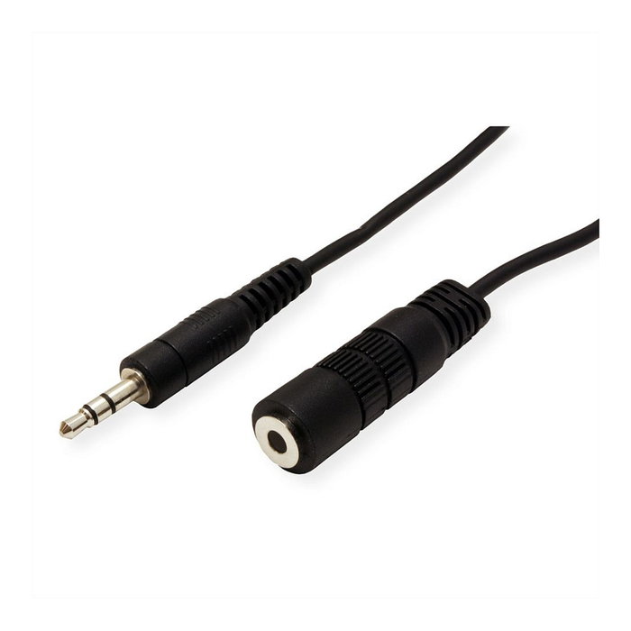ROLINE 11.09.4353 Cable 3.5mm Macho a Hembra, 3 metros, Negro