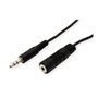 ROLINE 11.09.4353 Cable 3.5mm Macho a Hembra, 3 metros, Negro