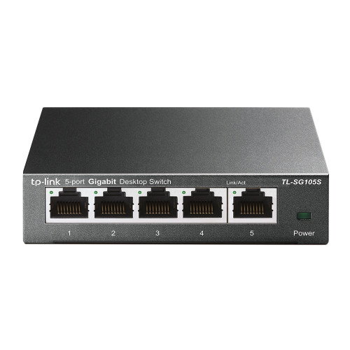 TP-Link TL-SG105S Switch de 5 puertos Gigabit Ethernet No administrado Negro
