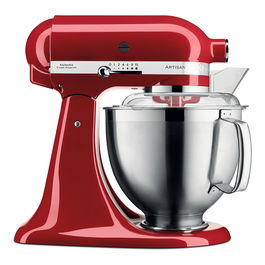 KitchenAid 5KSM185PSEER Robot de Cocina Artisan con Bol de 4,8L, Rojo Metalizado, Batir, Amasar y Mezclar