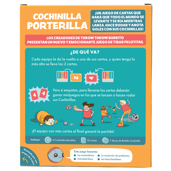 Elan Lee Juego de Mesa Cochinilla Porterilla | 52 Cartas, 4 Cochinillas Blanditas y Discos | Juego Familiar para Niños desde 4 años por Creador de Exploding Kittens