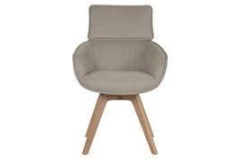 DKD Home Decor Silla Scandi Marron Natural Madera de Hevea Poliester 62.5 x 90 x 59 cm (2 Unidades)