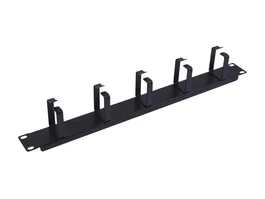 Equip Panel organizador de cables 1U Negro con guías metálicas