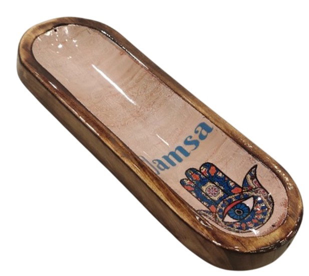 DKD Home Decor Bandeja Vacia Bolsillos Mango HAMS Surtido de 3